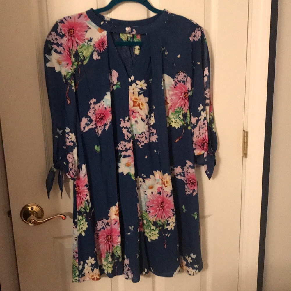 Navy Floral Dress